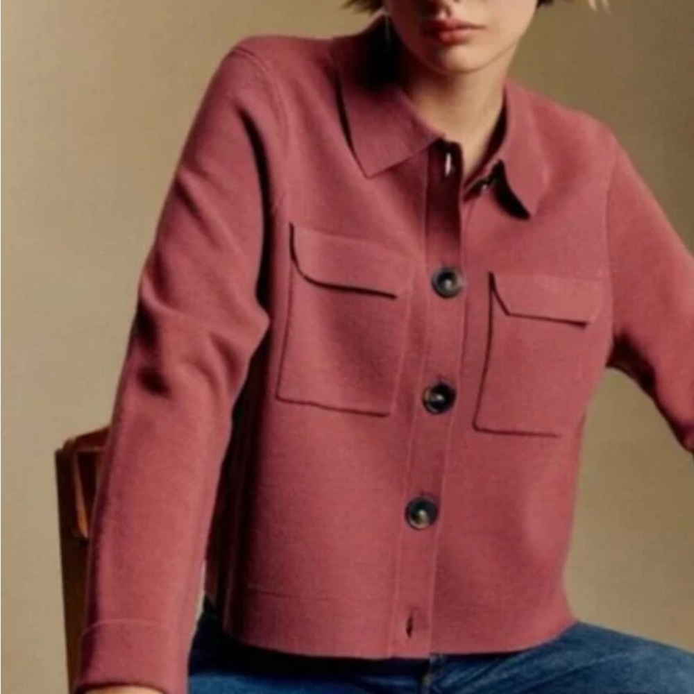 Sezane Rosewood Betty Cardigan Sweater